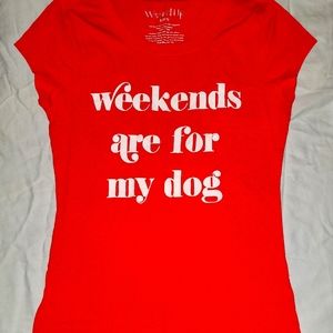 Women's red short sleeve shirt